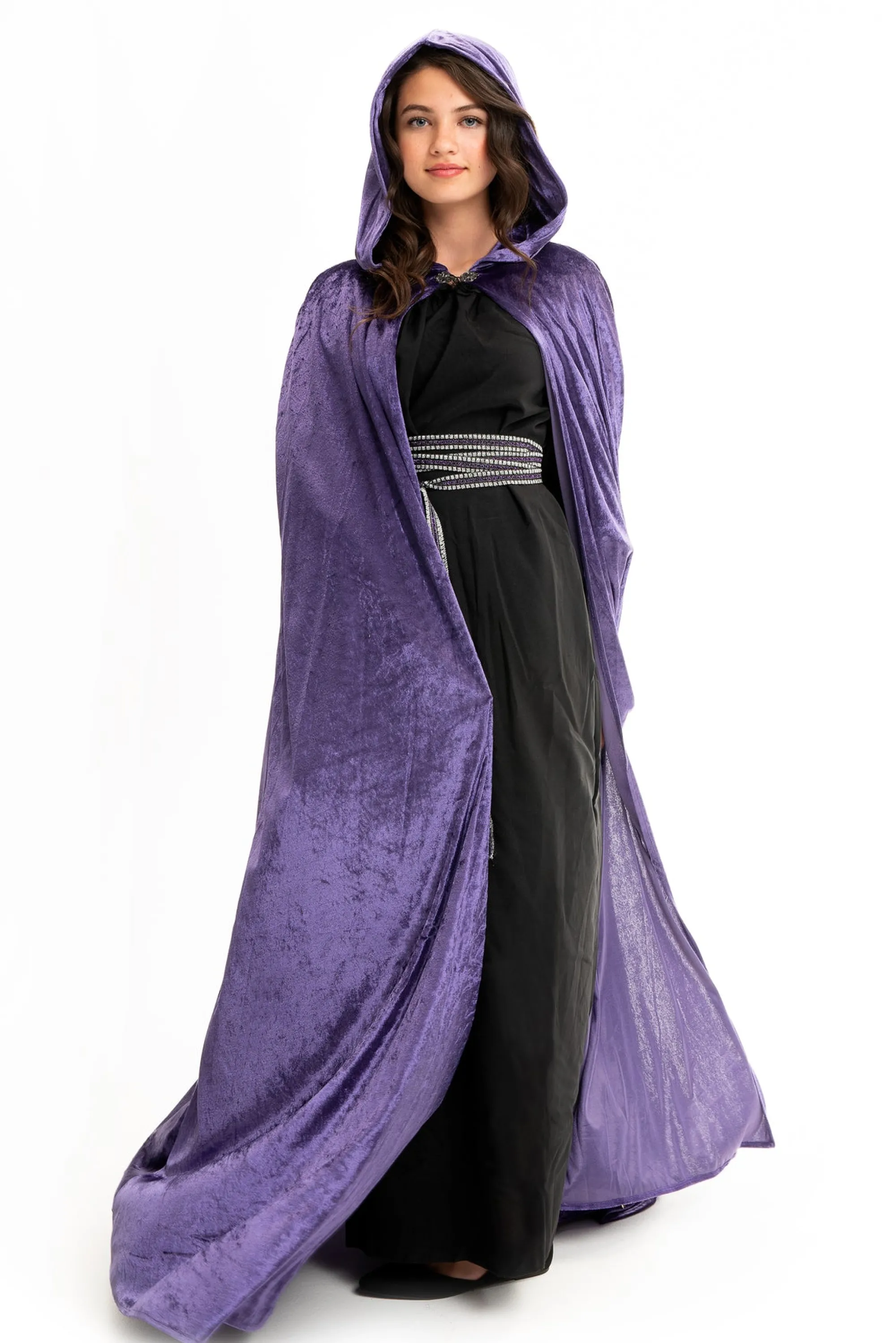 Little Adventures Cloaks>Adult Dark Purple Cloak With Hood