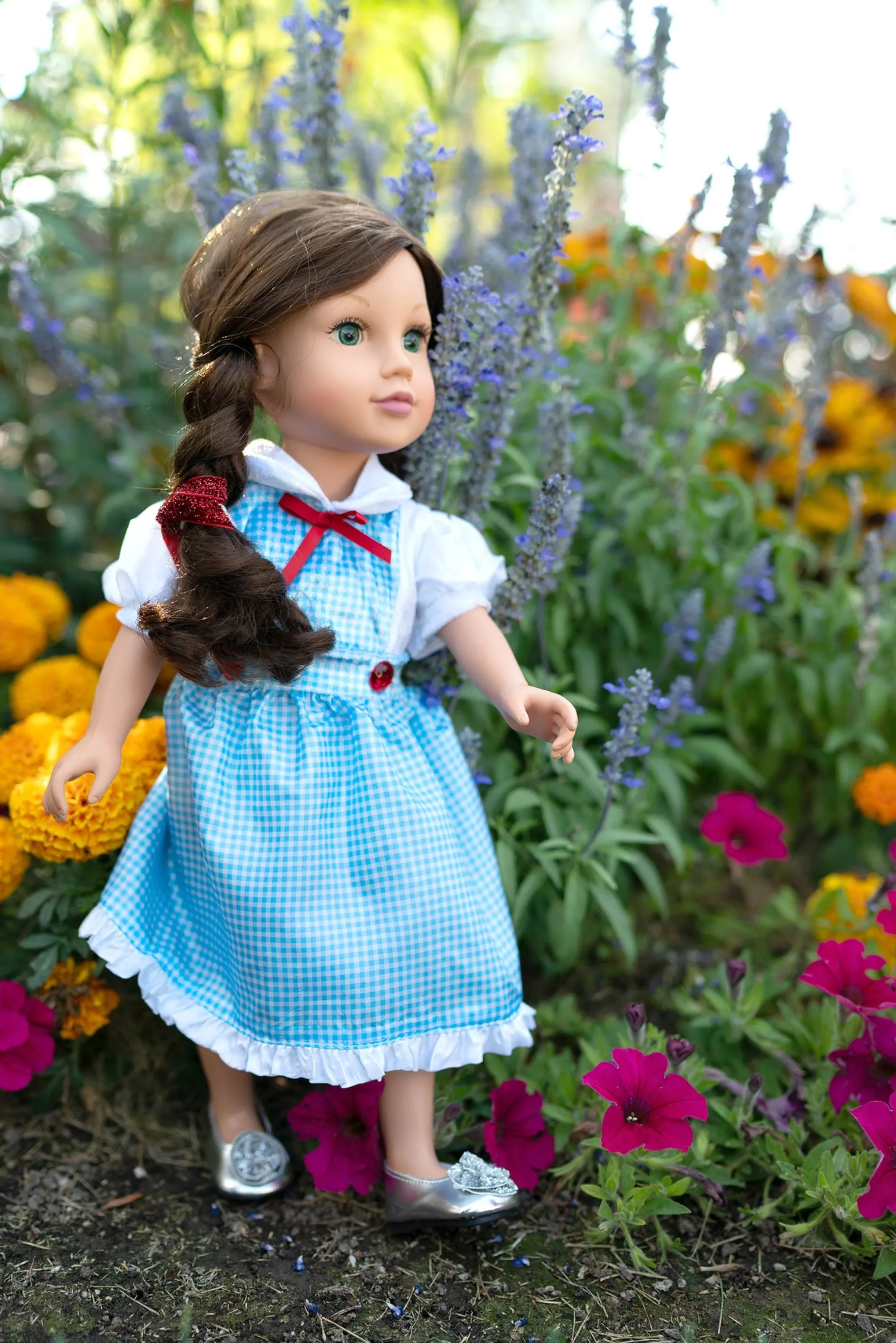 Little Adventures Doll Dress Ups>Doll Dress Kansas Girl With Bows