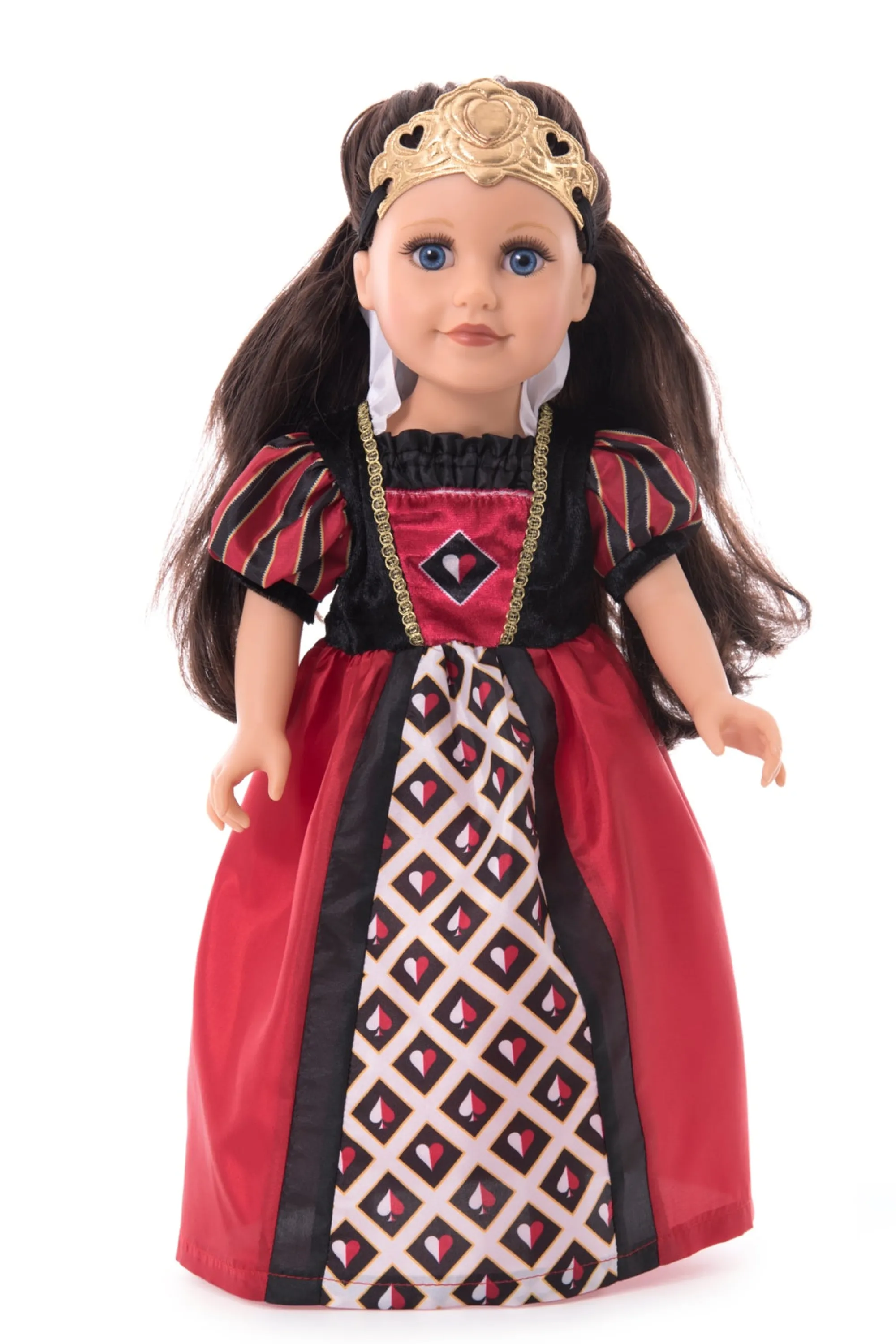 Little Adventures Doll Dress Ups>Doll Dress Queen Of Hearts With Soft Crown