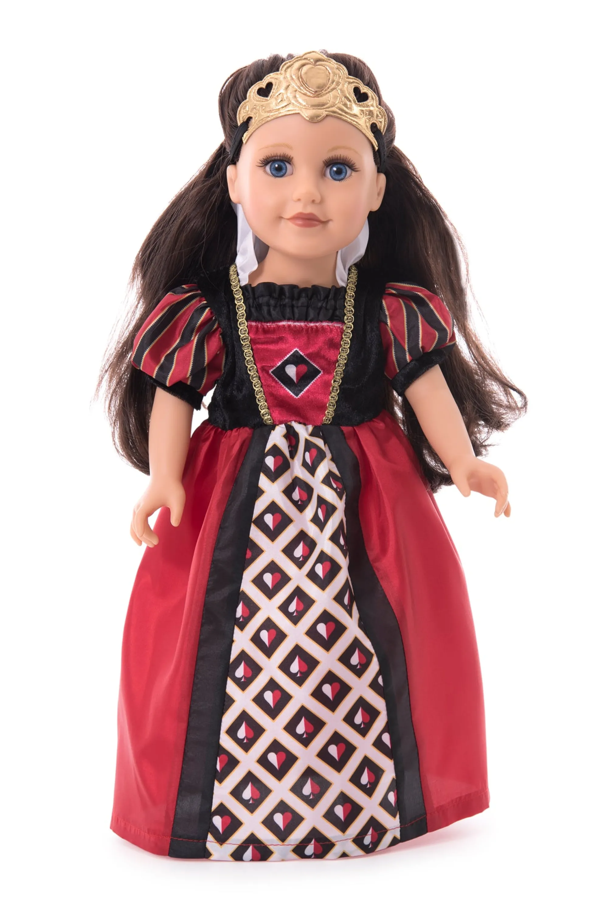 Little Adventures Doll Dress Ups>Doll Dress Queen Of Hearts With Soft Crown