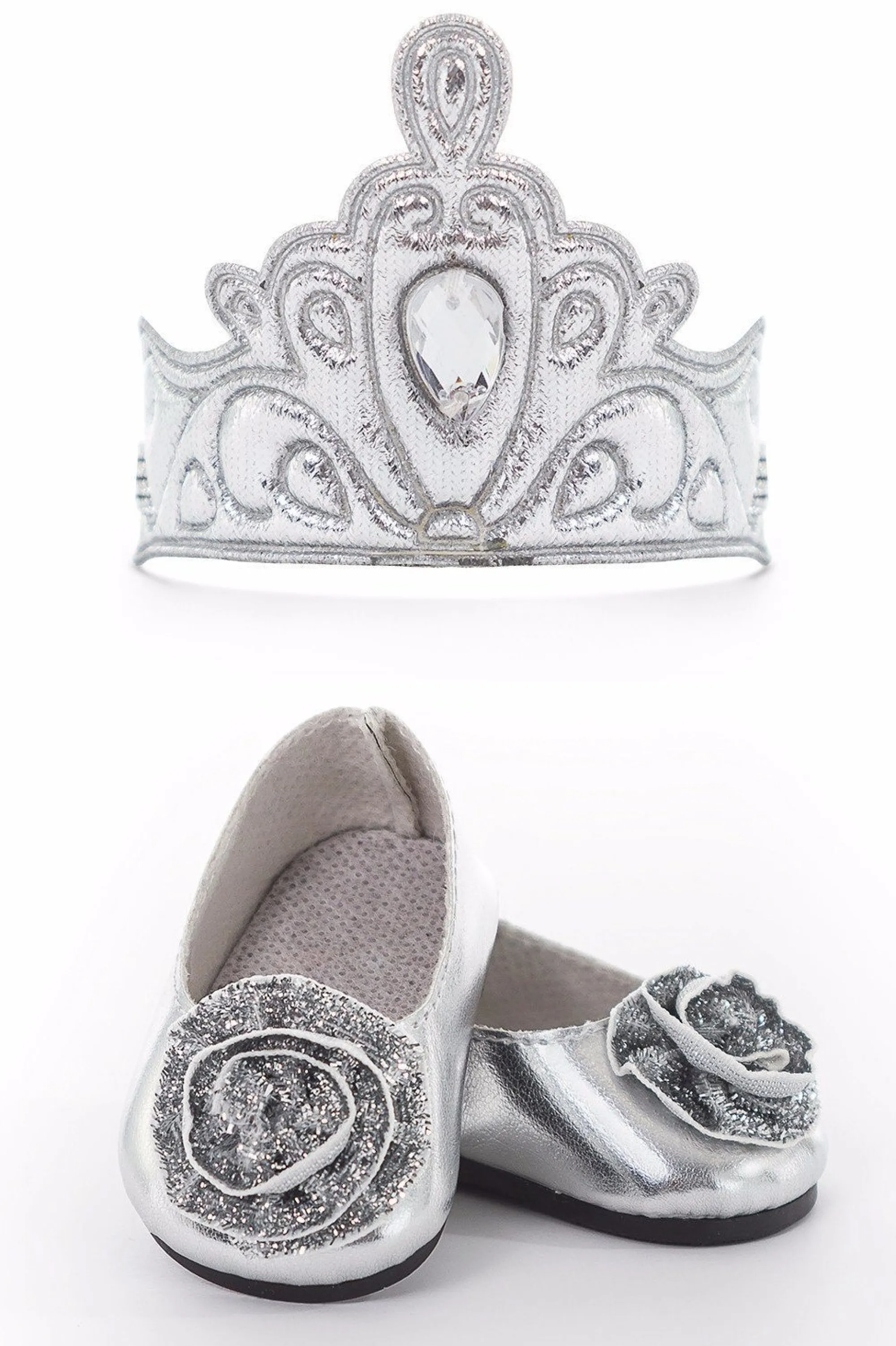 Little Adventures Doll Dress Ups>Doll Shoes And Tiara Silver