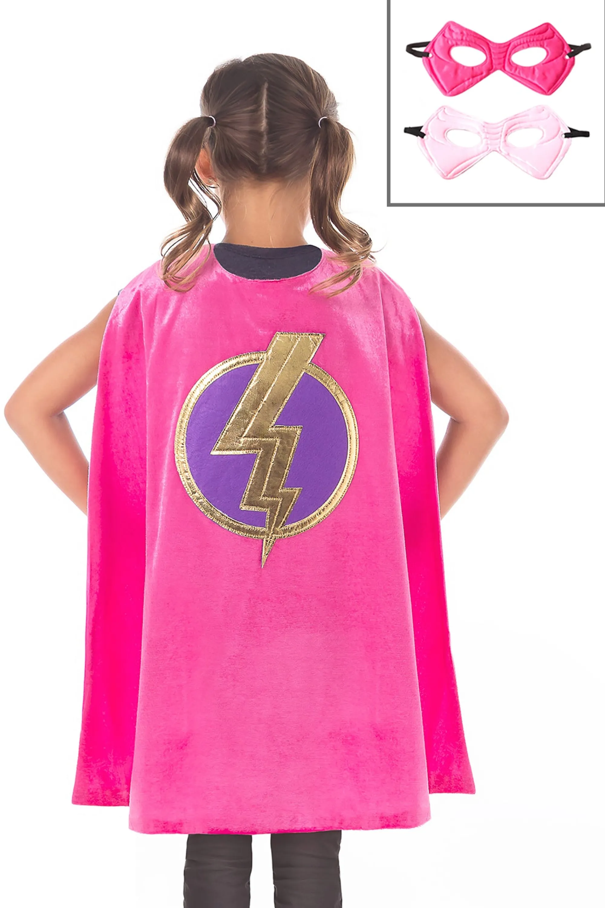 Little Adventures Cloaks>Pink Hero Cape & Mask Set