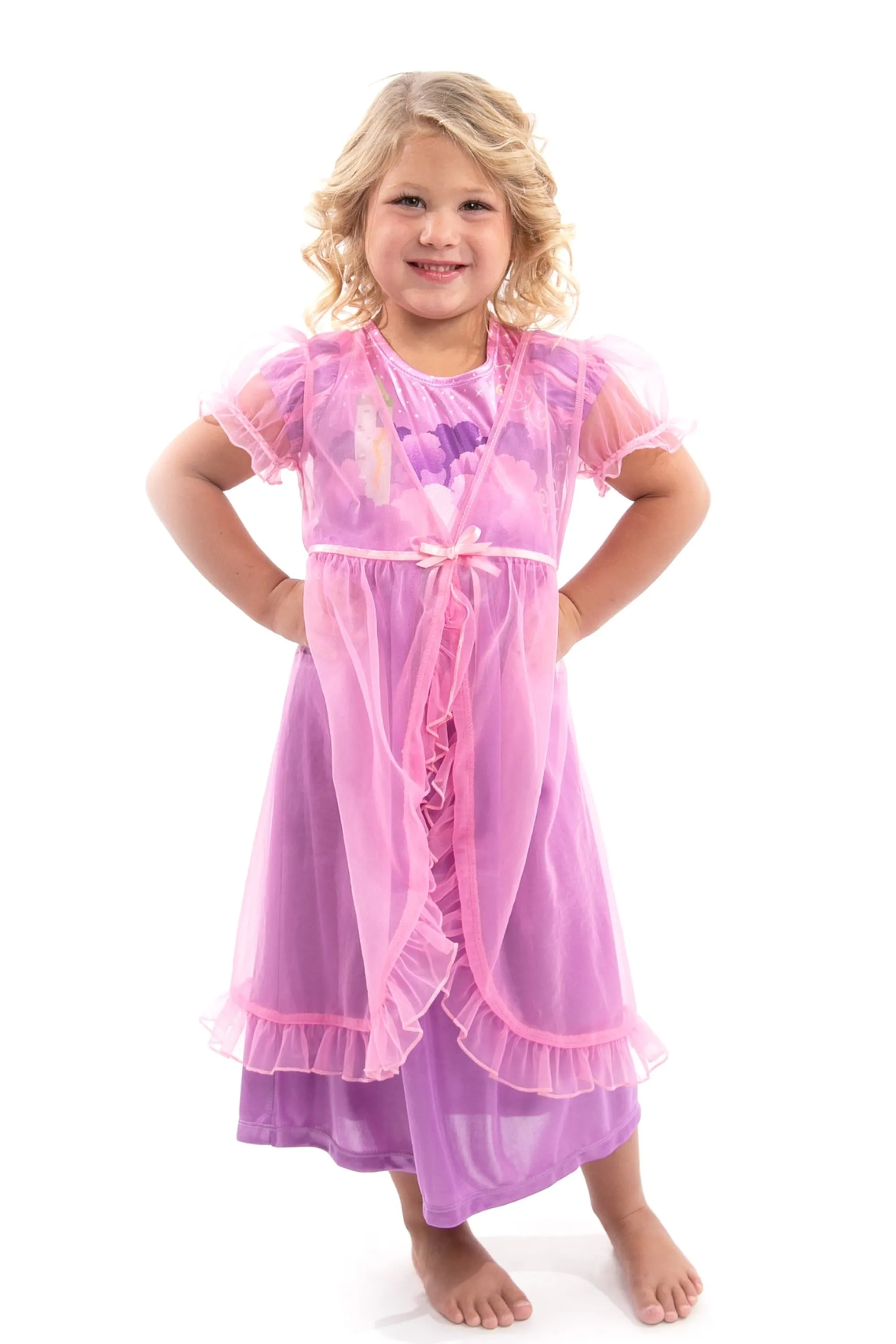 Little Adventures Nightgowns>Rapunzel Nightgown With Pink Robe