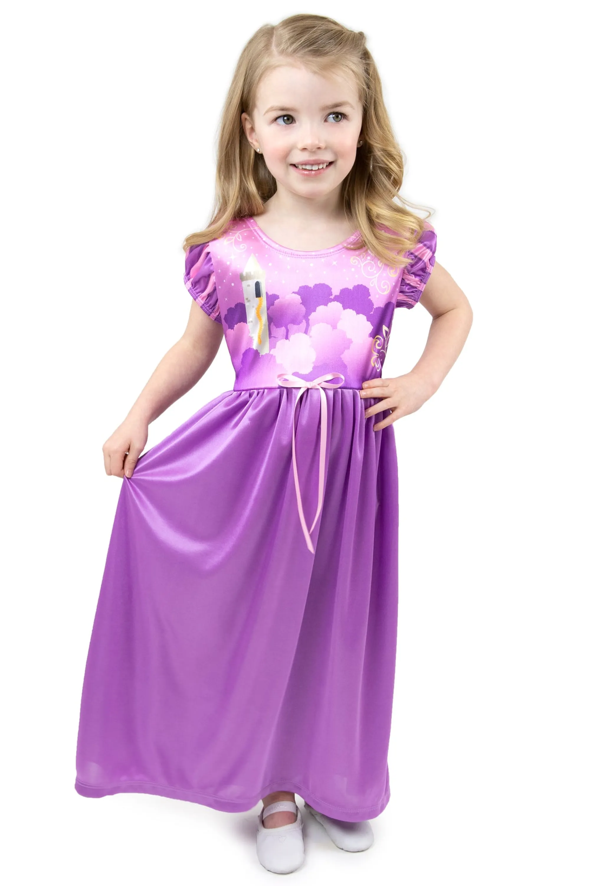 Little Adventures Nightgowns>Rapunzel Nightgown With Pink Robe