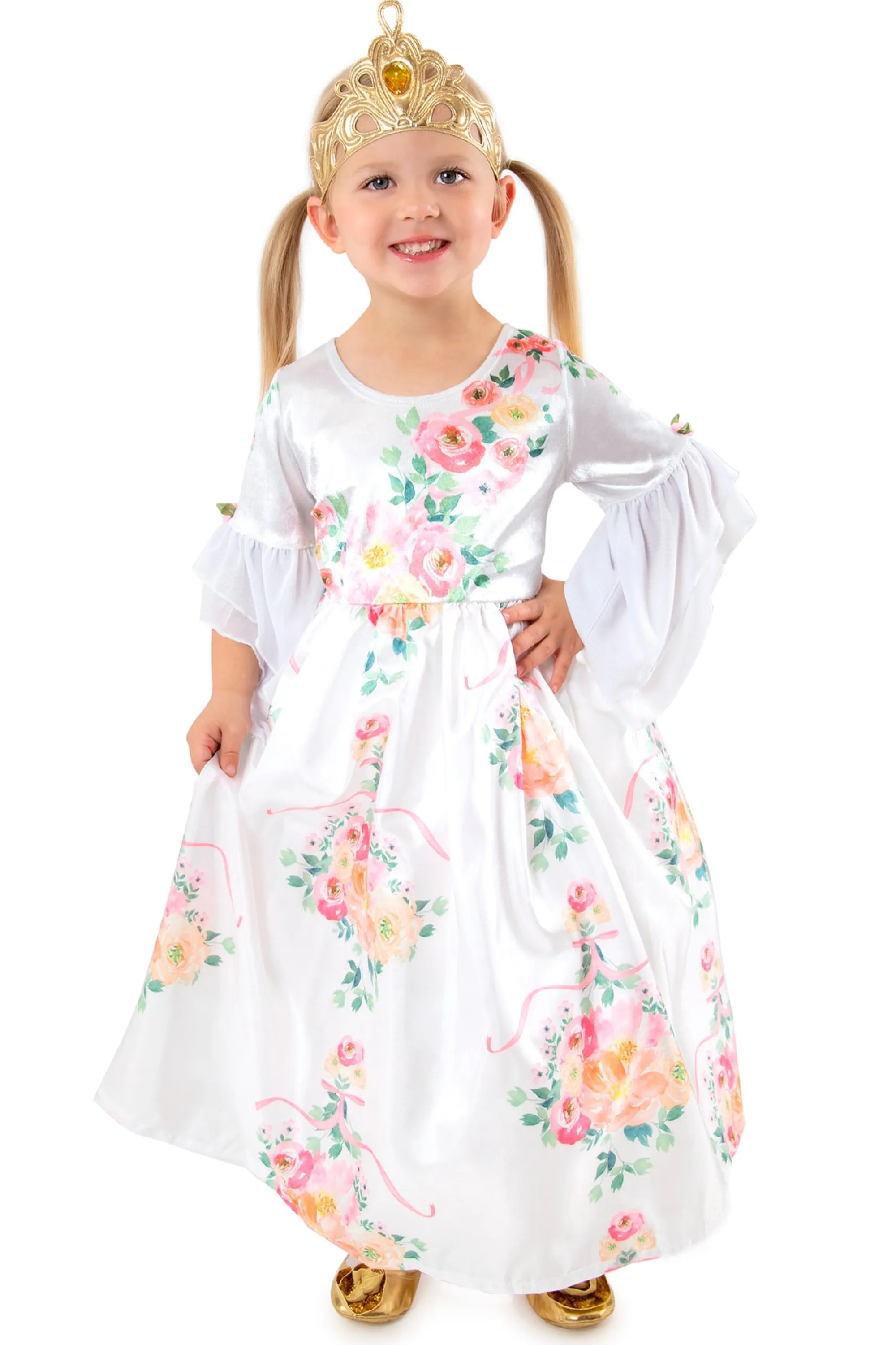 Little Adventures Dresses>White Floral Beauty