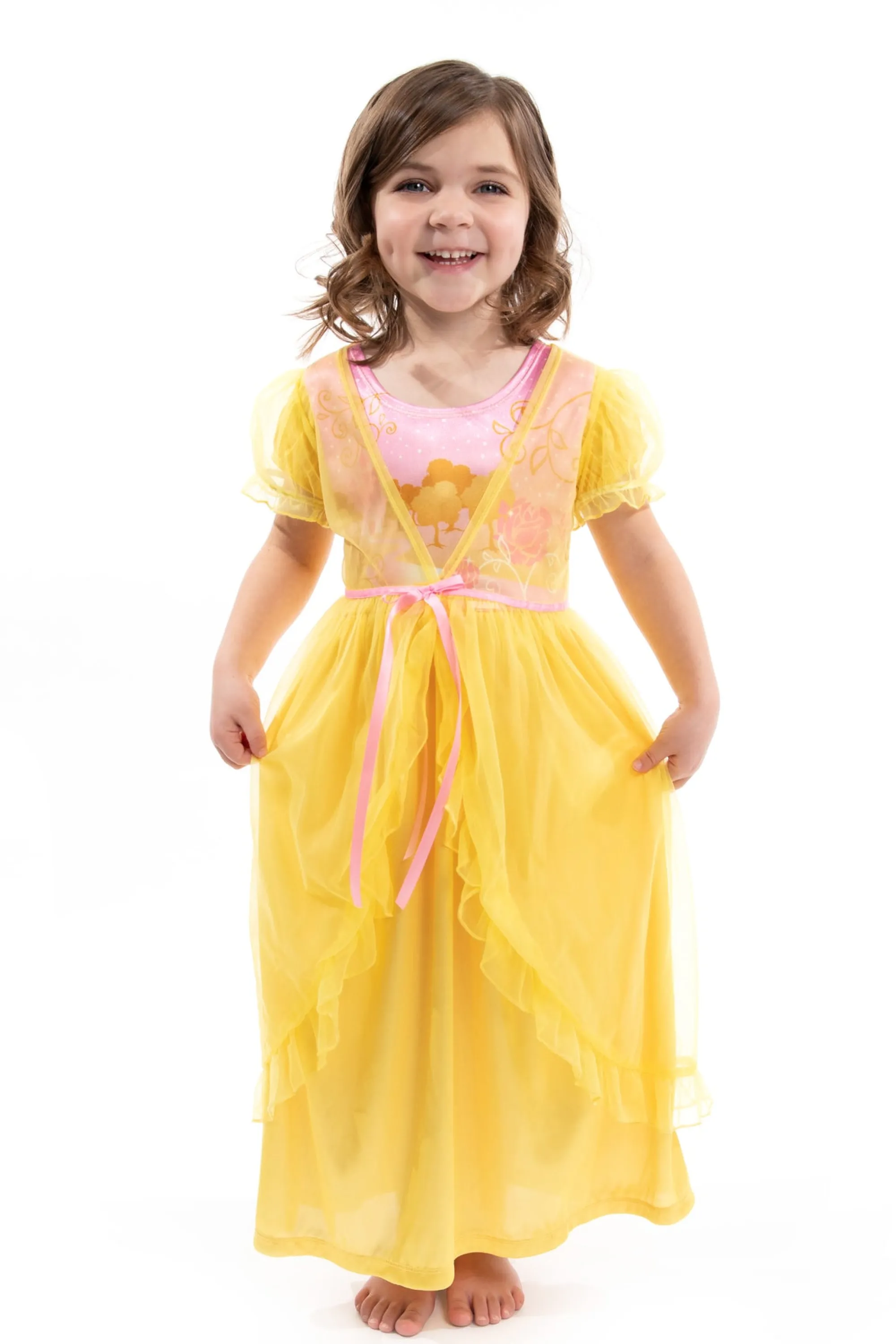 Little Adventures Nightgowns>Yellow Beauty Nightgown With Yellow Robe